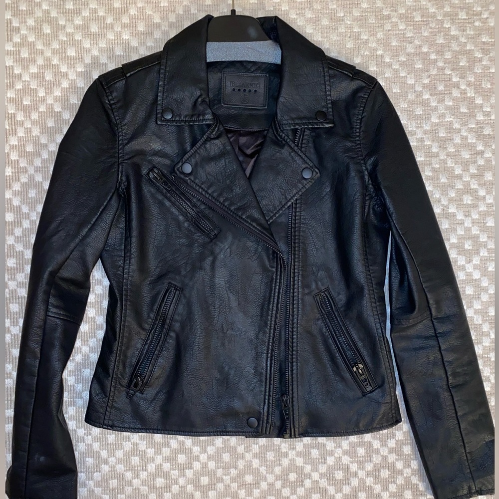 BLANK NYC black leather moto jacket (size XS)
